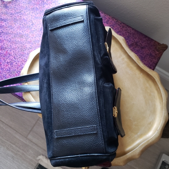 Maxx NY Leather And Suede Shoulder Satchel Bag - Picture 4 of 16